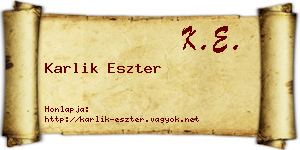 Karlik Eszter névjegykártya